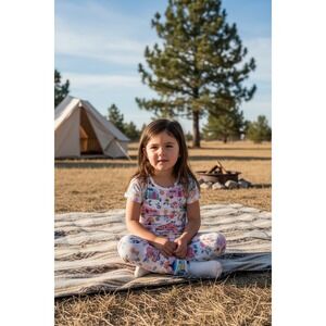 PJ Place Girls Pajama Set 4T Multicolor Camping Floral 2pc Snug Fit sleepwear